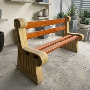 Banc extérieur bois et béton